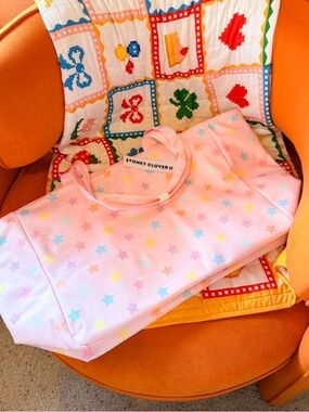 Stoney Clover Lane Pink Star Print Tote Bag